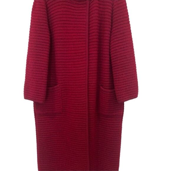 RARE Vintage I.Magnin Charlotte Sweater Coat Red Sz.M - Picture 5 of 8